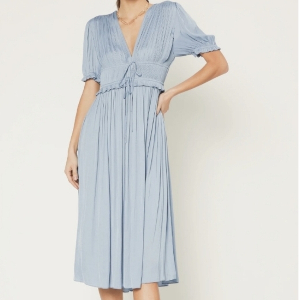 Anthropologie Current Air Sky Blue Midi Dress